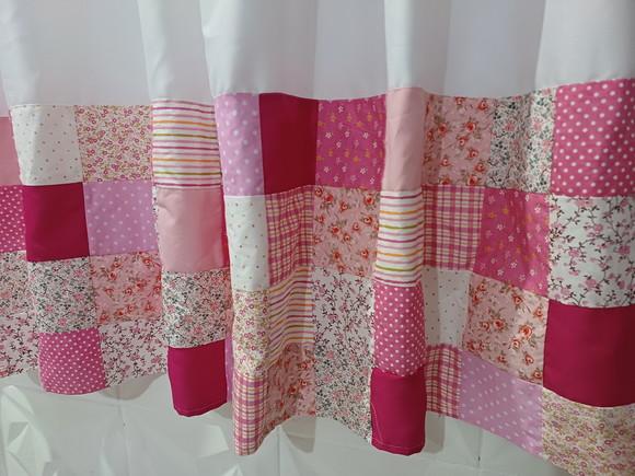 Cortina com Barrado em Patchwork