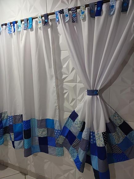 Cortina com Barrado em Patchwork
