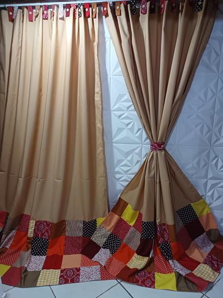 Cortina com Barrado em Patchwork