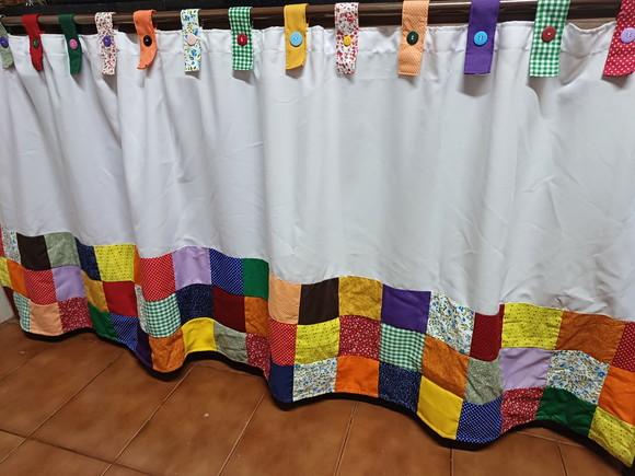 Cortina com Barrado em Patchwork