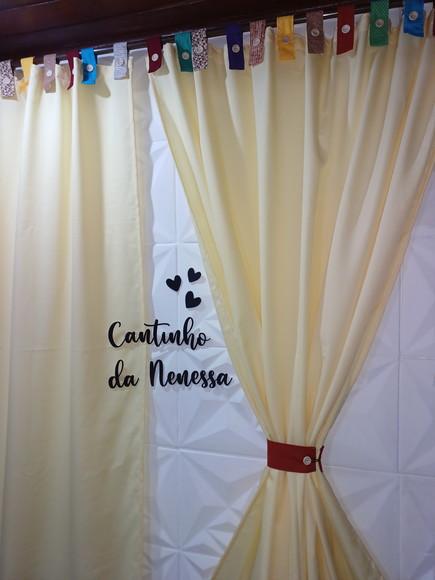 Cortina com Barrado em Patchwork