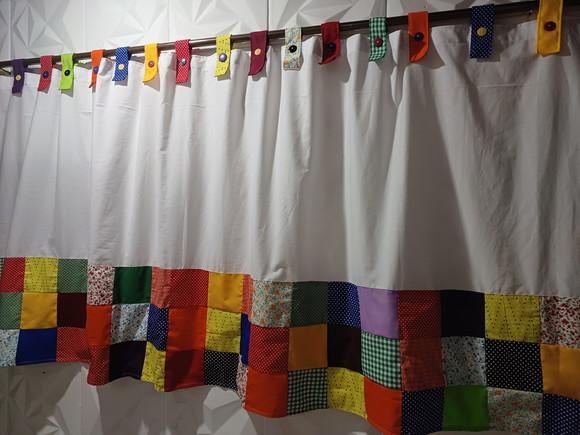 Cortina com Barrado em Patchwork