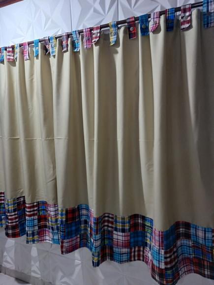 Cortina com Barrado em Patchwork
