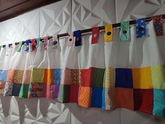 Cortina com Barrado em Patchwork