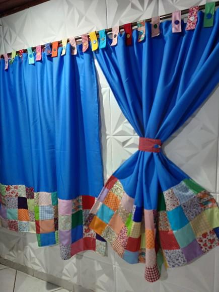Cortina com Barrado em Patchwork