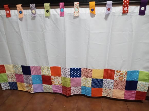 Cortina com Barrado em Patchwork