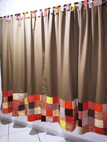 Cortina com Barrado em Patchwork