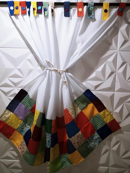 Cortina com Barrado em Patchwork