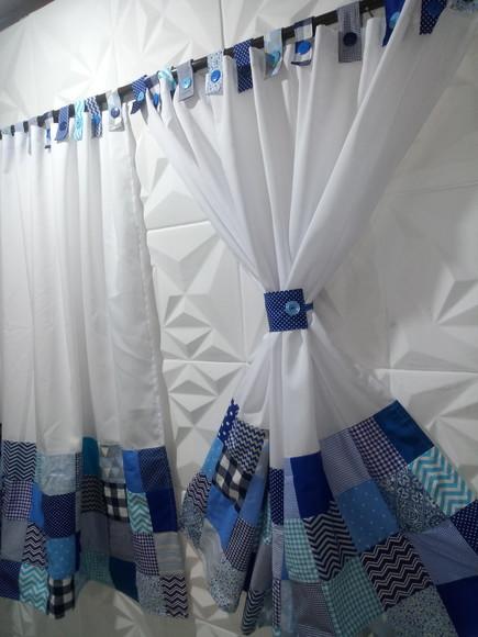 Cortina com Barrado em Patchwork