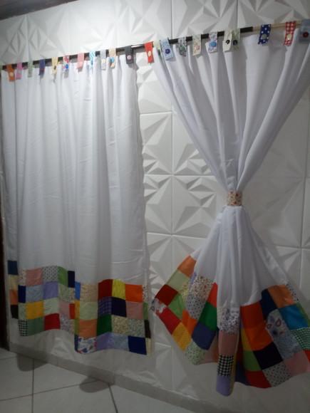 Cortina com Barrado em Patchwork