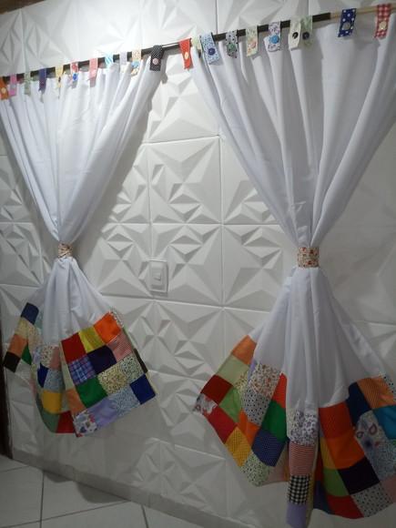 Cortina com Barrado em Patchwork
