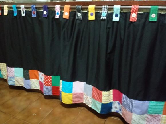 Cortina com Barrado em Patchwork