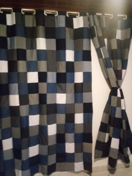 Cortina em Patchwork Jeans
