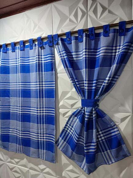 Cortina Xadrez + Toalha para Fogão