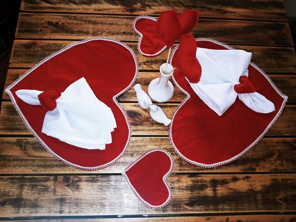 Jogo Americano Corações Kit 10 Peças