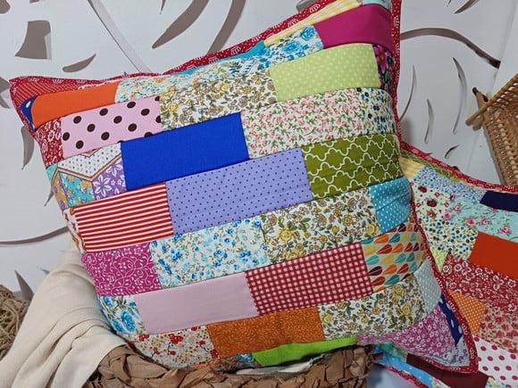 Capa para Almofada em Patchwork