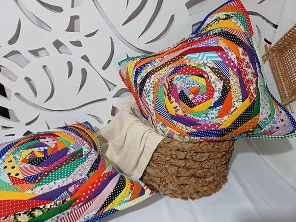Capa para Almofada em Patchwork