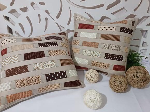 Capa para Almofada em Patchwork 2 Unidades