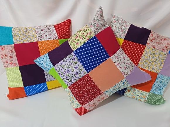 Capa para Almofada Patchwork 3 Unidades