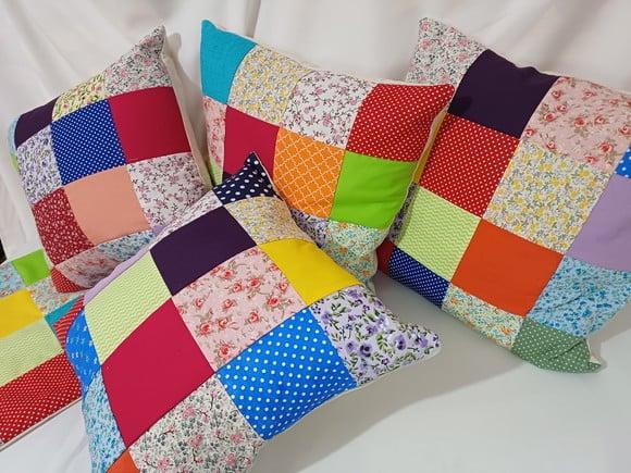 Capa para Almofada Patchwork 5 Unidades