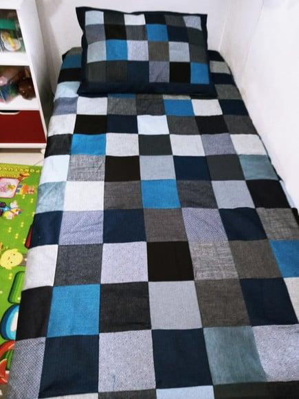 Colcha Jeans em Patchwork