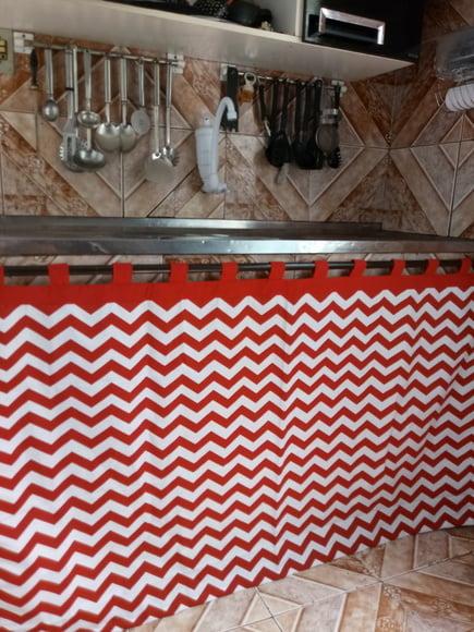 Cortina Chevron Vermelha