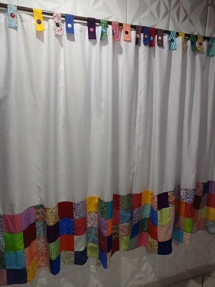 Cortina com Barrado em Patchwork