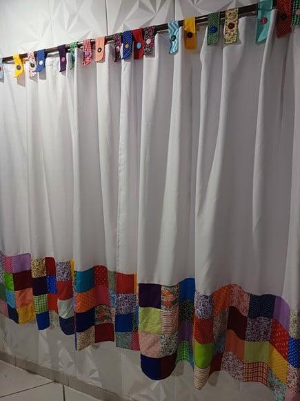 Cortina com Barrado em Patchwork