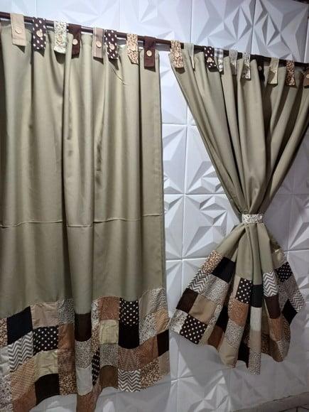 Cortina com Barrado em Patchwork