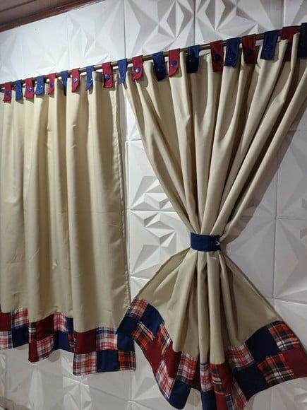 Cortina com Barrado em Patchwork