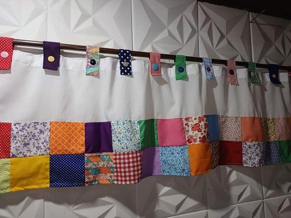 Cortina com Barrado em Patchwork