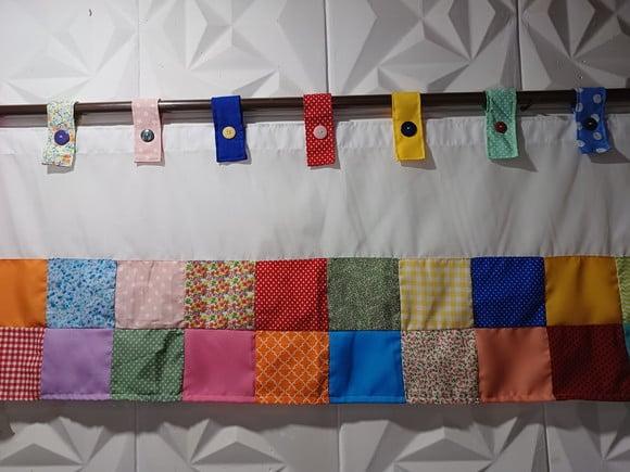 Cortina com Barrado em Patchwork
