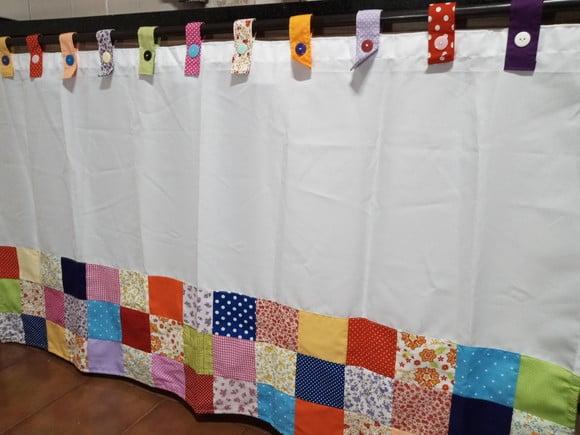 Cortina com Barrado em Patchwork