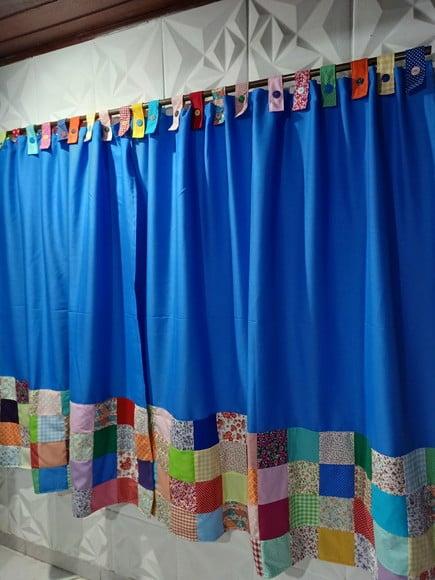 Cortina com Barrado em Patchwork