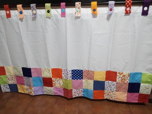 Cortina com Barrado em Patchwork