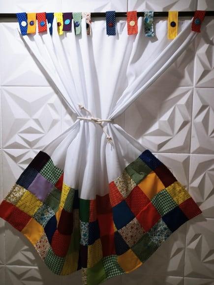 Cortina com Barrado em Patchwork