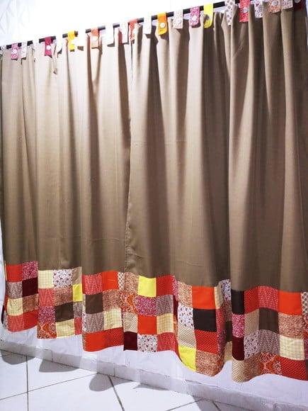 Cortina com Barrado em Patchwork