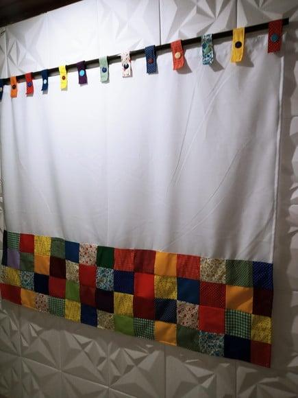 Cortina com Barrado em Patchwork
