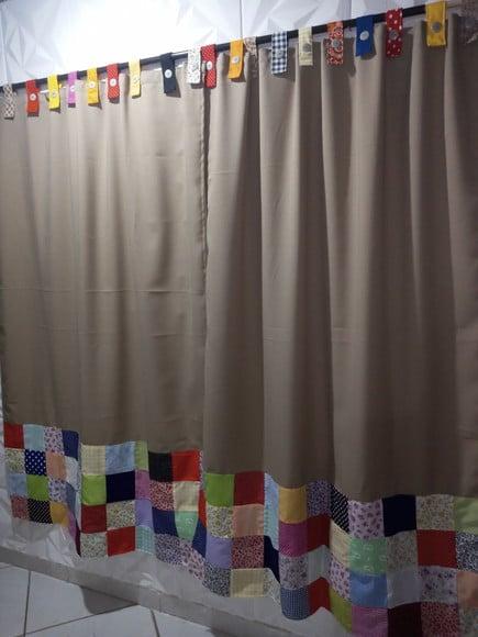 Cortina com Barrado em Patchwork