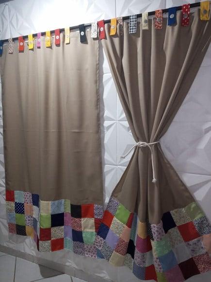 Cortina com Barrado em Patchwork