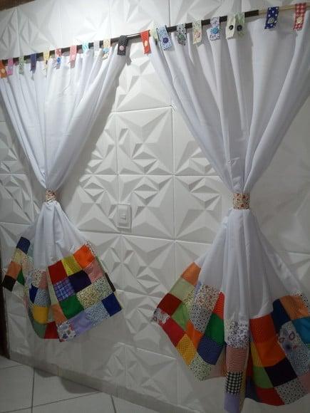 Cortina com Barrado em Patchwork