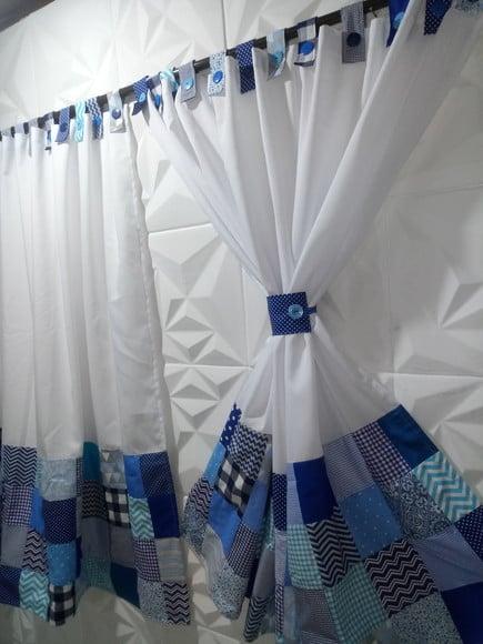 Cortina com Barrado em Patchwork