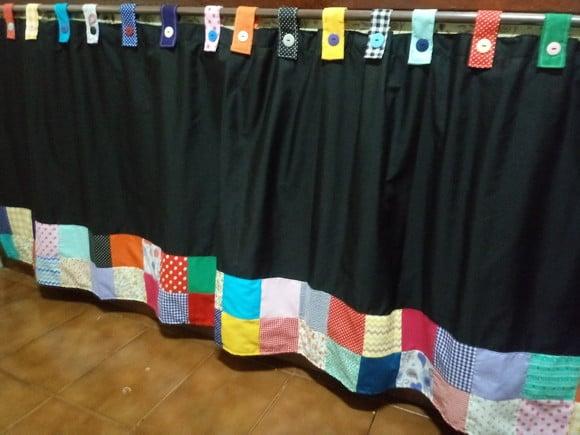 Cortina com Barrado em Patchwork