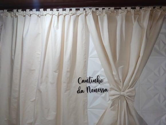 Cortina em Algodão Cru