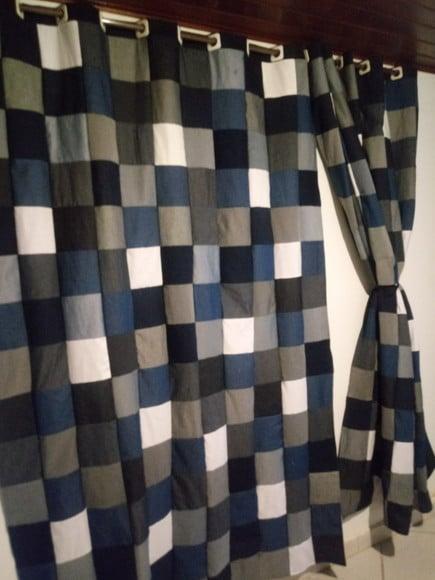 Cortina em Patchwork Jeans