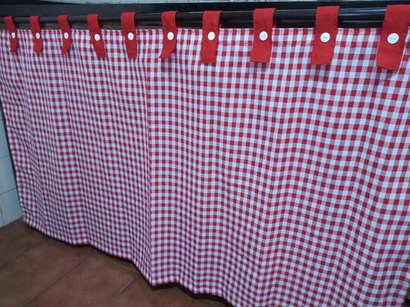 Cortina xadrez vermelho