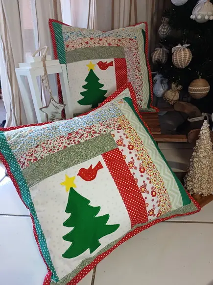 Almofada em Patchwork Natal