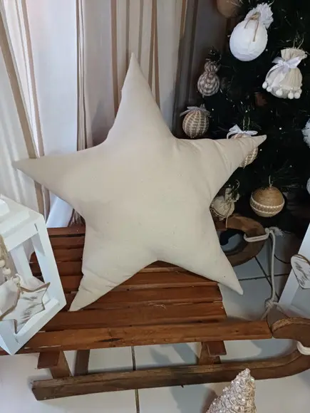 Almofada Estrela em Linho Cru