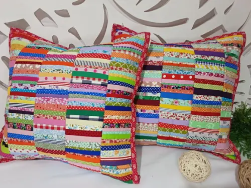 Capa para Almofada em Patchwork