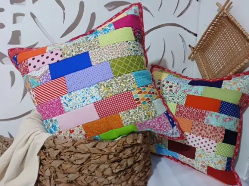 Capa para Almofada em Patchwork